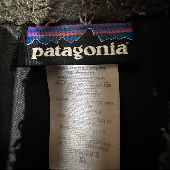 Patagonia Retro X Fleece Womens XL Dark Gray Full Zip Fuzzy Sherpa Outdoor Vest - Picture 7 of 10